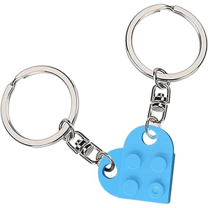 Ensemble de porte-clés en blocs de construction en forme de cœur, briques acryliques DIY pour les couples, breloques d'amour, cadeau de Noël pour petit <span class=keywords><strong>ami</strong></span>, petite amie - Product Image 1