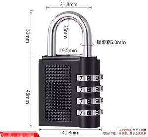 Kích thước lớn 4-kỹ thuật số kết hợp An Ninh Kẽm hợp kim ổ khóa bền chống trộm mật khẩu không thấm nước sử dụng cửa - Product Image 4