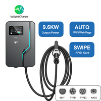 Nuevo Cargador para Vehículos Eléctricos AC de 9.6kW con Certificación FCC/CE/ETL/UKCA, WiFi, 4G, Conector Tipo 2, Clasificación IP65, Compatibilidad Global