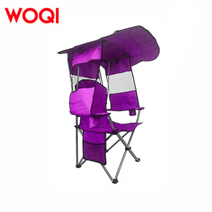 Silla de playa plegable Woqi para exteriores con portavasos y reposabrazos de poliéster, ligera y portátil para acampar y pescar - Product Image 2