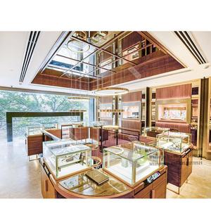 Proveedores de gafas de reloj de joyería de moda de acero inoxidable de vidrio templado de alta gama Vitrina de exhibición de joyería de lujo con luz - Product Image 1