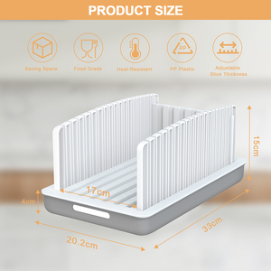 Foldable <b>Bread</b> Slicer with Wooden Chopping Blocks Manual Knife Crumb Catcher Tray Baking & Pastry Tool - Product Image 2