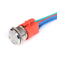 Interrupteur à bouton-poussoir métallique marin 22 mm, étanche IP67, momentané, en acier inoxydable SUS304, robuste, testé résistant à la pulvérisation de sel