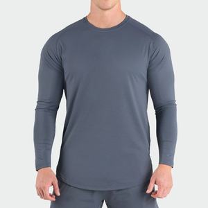 เสื้อยืดแขนยาวผ้าโพลีเอสเตอร์/สแปนเด็กซ์ ทรงเข้ารูป ระบายอากาศ น้ำหนักเบา เหมาะสำหรับวิ่ง ออกกำลังกาย เล่นกีฬา ฟิตเนส สำหรับผู้ชาย - Product Image 2