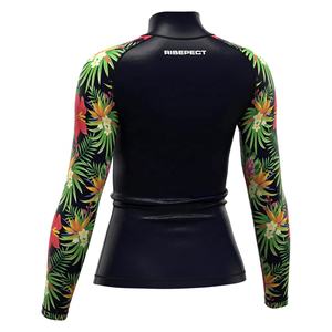 Maillot de bain de surf noir à manches longues pour femme, protection anti-UV, style Flower Diving - Product Image 3