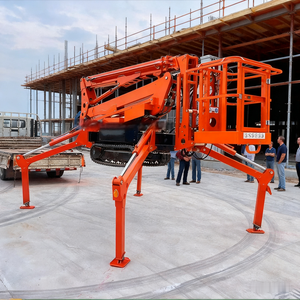 10m-20m Rotary Basket <b>Electric</b> Aerial Work Lift Platform Adjustable Crawler Tracked Spider Boom Lift - Product Image 6