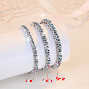 Gioielleria di Lusso all'Ingrosso <span class=keywords><strong>Bracciale</strong></span> Hip Hop Iced Out da 3mm 4mm 5mm in Argento Sterling <span class=keywords><strong>925</strong></span> con Diamanti Moissanite <span class=keywords><strong>Bracciale</strong></span> a Catena Tennis da <span class=keywords><strong>Uomo</strong></span> - Product Image 4