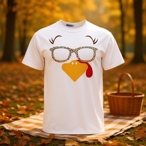 Camiseta con estampado de leopardo y cara de pavo, para el Día de Acción de Gracias - Product Image 3