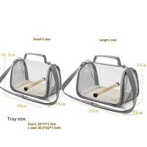 Ransel burung penutup kancing plastik padat modis portabel luar ruangan kecil matahari Cockatiel untuk kadal burung beo - Product Image 2