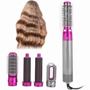 2024 salão profissional secador de cabelo recarregável modelador de cabelo conjunto de escovas de cabelo quente profissional 5 em 1 secador de cabelo
