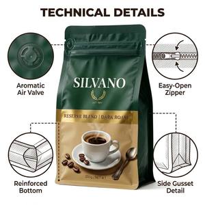 Sachet d'emballage alimentaire personnalisé refermable en aluminium de qualité alimentaire à fond plat pour café, thé et autres produits alimentaires - Product Image 6