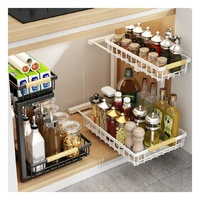 Organiseur de rangement coulissant sous l'évier, lot de 2, organiseur de cuisine sous l'évier, organiseur de tiroir sous l'évier