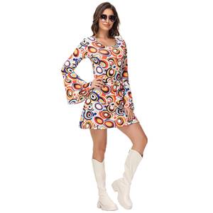 Nuevo Conjunto de Ropa Hippie de los 70, Disfraz Retro para Halloween, Vestido con Estampado Hip Hop para Parejas - Product Image 6