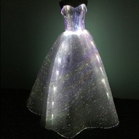 Robe de soirée lumineuse en fibre optique pour femme, tenue de mariage, luisante dans l'obscurité