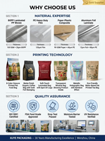 Sachet d'emballage alimentaire transparent pour noix, avec intérieur en feuille d'aluminium épaissie, résistant à l'humidité, logo personnalisé, prix de gros