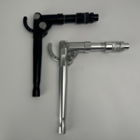 4 #   Canne à pêche à la traîne réglable en aluminium avec poignée droite ou courbée pour la pêche en eau salée et la pêche au gros gibier