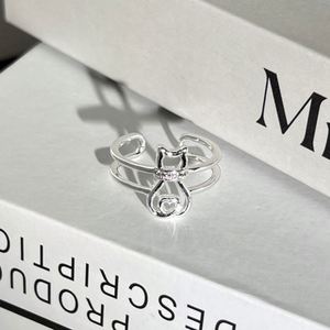 Anillo De Ansiedad Cute Cat Body Charm Cubic Zirconia Animal Design Pink Zircon Finger <b>Ring</b> Open <b>Adjustable</b> <b>Ring</b> - Product Image 6