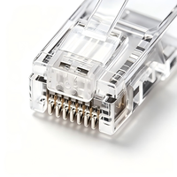 E-HONG RJ45 8P8C CAT6 UTP Prise Modulaire Monobloc Non Blindée Boîtier PC Transparent Contacts Plaqués Or Gigabit LAN Maison Bureau