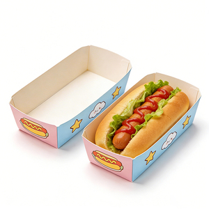 Disposable Aseptic Eco-Friendly Corn Paperboard Stackable White Food Trays & Boats for Hot Dog Fries Fried Snacks Custom Logo - Product Image 4