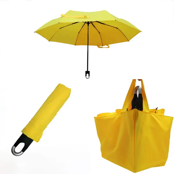 Creative built-in convenient handbag 3-fold promotion umbrella