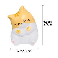 Adorable jouet anti-stress en forme de chat de dessin animé, en mousse PU à remontée lente, à presser, pour thérapie sensorielle, pleine conscience et décoration de table esthétique