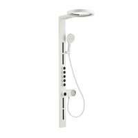 Colonne de douche thermostatique multicolore avec pommeau pluie et douchette à main, fixation murale, pour salle de bain d'appartement, colonne de douche moderne avec fonction massage