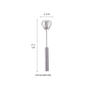 Batidor de Huevos Semiautomático de Acero Inoxidable, Varilla Giratoria para Batir Huevos, Herramienta para Hornear, Mezclador de Crema y Huevos, Grado Alimenticio - Product Image 4
