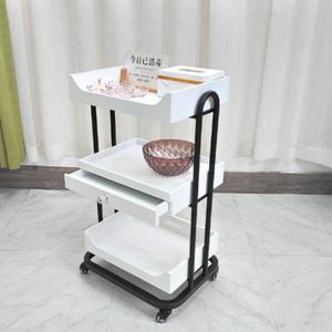 salon shop Hot Selling Stainless Steel Foldable Heavy-Duty 4-Wheel Multifunctional Hair Salon <b>Trolley</b> for <b>Beauty</b> Shops - Product Image 5