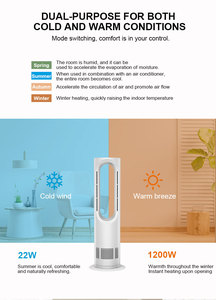 Ventilatore a Torre <span class=keywords><strong>Angelo</strong></span> AZ588PRO Senza Pale con Oscillazione a 75 Gradi, Elettrico, per Hotel e Casa, Caldo/Freddo, Motore DC, LCD, Telecomando, a Risparmio Energetico - Product Image 2