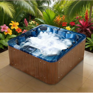 Combo de <span class=keywords><strong>Spa</strong></span> y Jacuzzi <span class=keywords><strong>para</strong></span> Jardín - Diseño Inspirado en la Playa con Revestimiento de Madera - Product Image 6