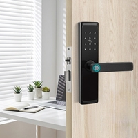 Serrure de porte intelligente WiFi Tuya TTLock CD-03, empreinte digitale, carte-clé, télécommande par téléphone portable pour portes en bois, maison, appartement, hôtel