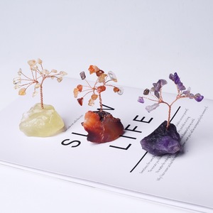 Arbre à argent en quartz rose fait main, tendance mode, base d'arbre porte-bonheur, cristaux de guérison, modèle artisanal, cadeau d'affaires, souvenir, <span class=keywords><strong>amour</strong></span> - Product Image 2