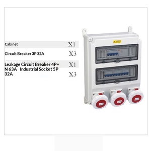 ตู้จ่ายไฟ 3 เฟส 380V พร้อมเต้ารับ 5 ขา 3x32A เบรกเกอร์ 3x32A 4P+N63A RCD - Product Image 2