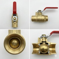Vanne à boisseau sphérique en laiton YOD, manuelle, DN15, 1/2 pouce, à passage plein, avec poignée rouge, sans plomb, NPT, pour le contrôle du débit d'eau et d'air, usage industriel et plomberie