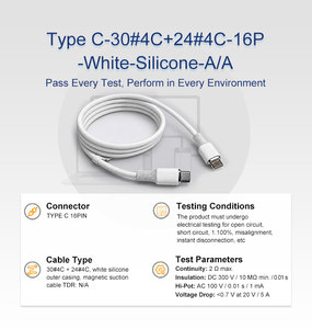 OEM ODM 240W <span class=keywords><strong>สาย</strong></span>แม่เหล็กชาร์จเร็วชนิด C <span class=keywords><strong>สาย</strong></span>โคแอ็กซ์เชียล + <span class=keywords><strong>สาย</strong></span>รัด + ลำโพง + <span class=keywords><strong>AUX</strong></span> + ไฟ + จุดระเบิด + เชื่อม + แบตเตอรี่ + จัมเปอร์ + AC + DC + UL + VDE - Product Image 6