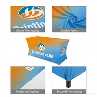 Mantel de Spandex Personalizado para Conferencias Corporativas, con Gráficos Personalizados, Cubierta Elástica Ajustable de 6/8 pies para Stand de Ferias Comerciales y Exposiciones