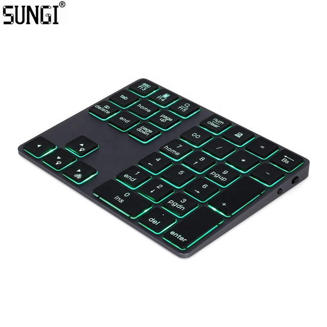 Extended Numeric Keypad Backlight Slim Rechargeable Aluminum Alloy Keyboard Compatible with Mac Book Pro/Air Pro Mac