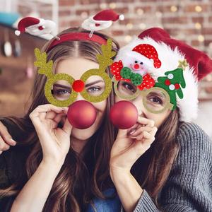 24 Piezas de Monturas de Gafas de Fiesta con Brillantina Navideña de Varios Estilos para Decoración de Fotos en Fiestas Familiares de Navidad - Product Image 6