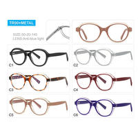 Lunettes de vue anti-lumière bleue élégantes pour femmes, monture ronde en métal TR90, couleurs tendance noir, gris, rouge écaille de tortue, pour usage quotidien