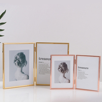 Cadres Photo pliables en métal, avec charnière, personnalisé, pour Table de bureau, encadrement de cliché