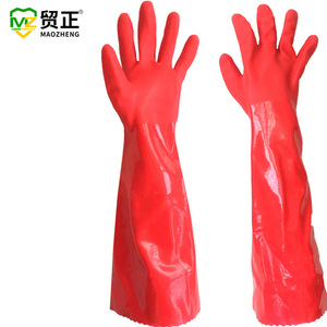 Gants en PVC East Asia 802F-40, épaisseur moyenne, imperméables, pour le nettoyage domestique, avec doublure en coton, durables et réutilisables - Product Image 4