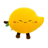 Coussin en peluche Mango de dessin animé à expressions amusantes, ultra-doux, garnissage en coton PP, coussin de canapé réconfortant pour la maison, cadeau pour les 14 ans et plus