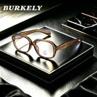 Lunettes anti-lumière bleue BK Square pour hommes et femmes, monture en nylon TR90, verres optiques UV400, marron, vente en gros OEM