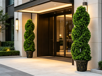 Arbre artificiel en buis en spirale en pot, fausse verdure torsadée, pour la décoration paysagère de villas, hôtels et centres commerciaux