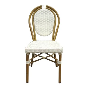Meubles de bistrot français pour l'extérieur, chaise en rotin d'extérieur, <span class=keywords><strong>table</strong></span> et chaises en aluminium pour café, restaurant, <span class=keywords><strong>jardin</strong></span> - Product Image 6