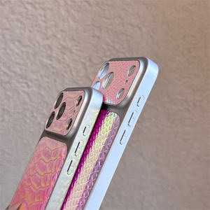 Coque de téléphone en cuir serpent laser arc-en-ciel pour iPhone 17 Air 16 15 14 <span class=keywords><strong>Pro</strong></span> Max, motif TPU coloré à changement de couleur, coque arrière - Product Image 5