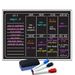 6x9 pulgadas 16x12 pulgadas imán de nevera calendario magnético borrado en seco escribir tablero de mensajes tablero negro - Product Image 4