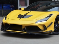 Kit de protection d'angle de pare-chocs avant compatible avec Ferrari F8, style PK modifié, séparateur d'angle avant en fibre de carbone sèche