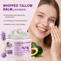 Crème hydratante naturelle apaisante et éclaircissante au miel et au suif de bœuf à la lavande pour le visage, idéale pour les soins de la peau normale