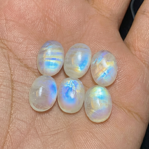 Pierre de lune arc-en-ciel naturelle de haute qualité, cabochon ovale 20x30mm, poli double face, pierre précieuse en vrac pour bague, pendentif, boucles d'oreilles - Product Image 1